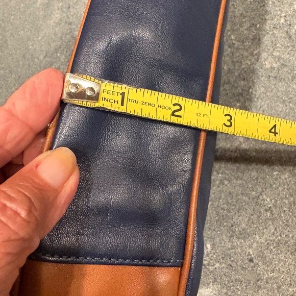 Coach Park Color-Block Leather Crossbody Purse Blue&White - Picture 13 of 14